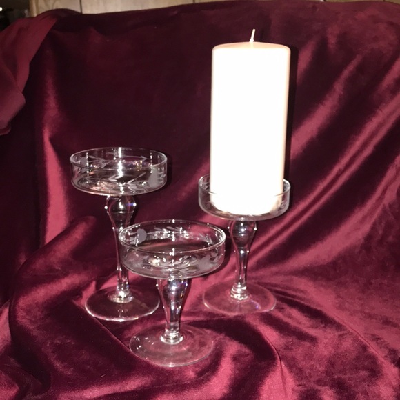 ⭐️Trio Vintage Frosted-glass Accented Candle Set - Picture 2 of 8